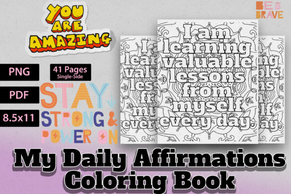 Download Affirmations Adult Coloring Book - Premium Bundle