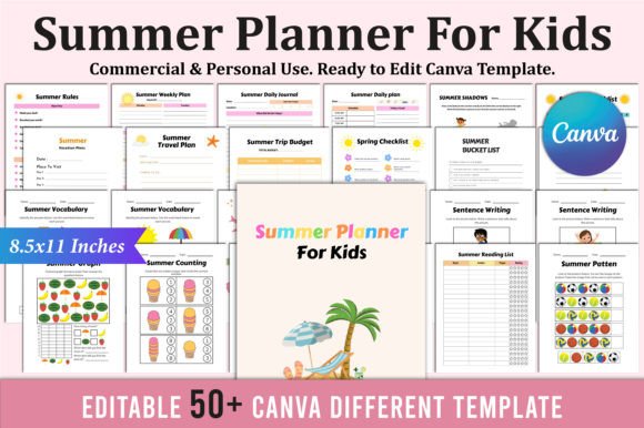 Download Summer Planner for Kids for Canva KDP - Kdp Collection