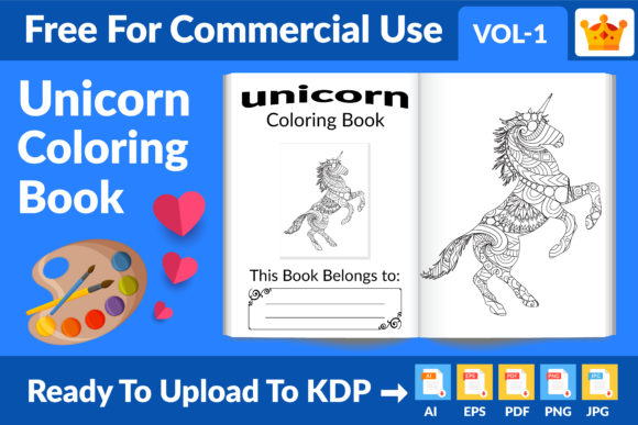 Download Unicorn Coloring Book - KDP Interior - Kdp Collection