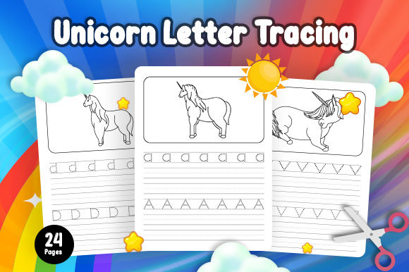 Download Unicorn Letter Tracing - KDP Interior - Kdp Collection