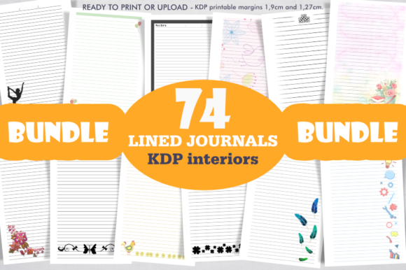 Download Bundle 74 KDP Interiors, Lined Journals. - Kdp Collection