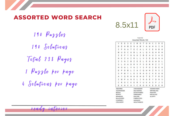 Download Word Search for Kids KDP Template - Kdp Collection
