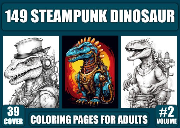 Download Steampunk Dinosaur Coloring Pages - KDP - Kdp Collection