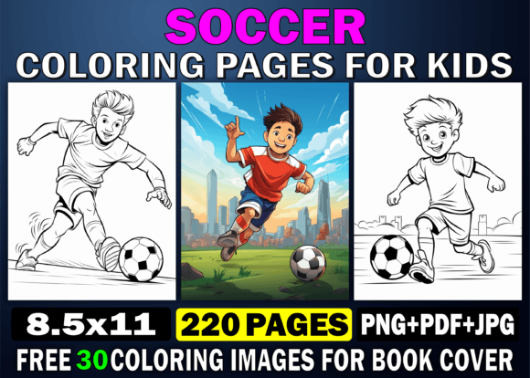 Download 200 Soccer Coloring Pages for Kids Kdp - Kdp Collection