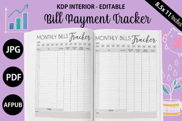 Download Bill Tracker KDP Interior–Editable - Kdp Collection
