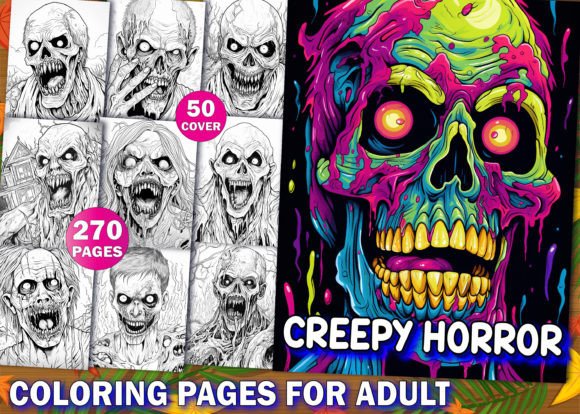 Download 270 Creepy Horror Coloring Pages - KDP - Kdp Collection
