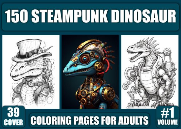 Download Steampunk Dinosaur Coloring Pages - KDP - Kdp Collection