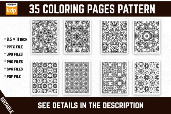 Download 35 Unique Coloring Pages Pattern for KDP - Kdp Collection