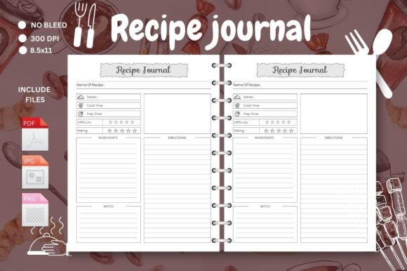 Download Food Recipe Planner | Kdp Interior. - Kdp Collection