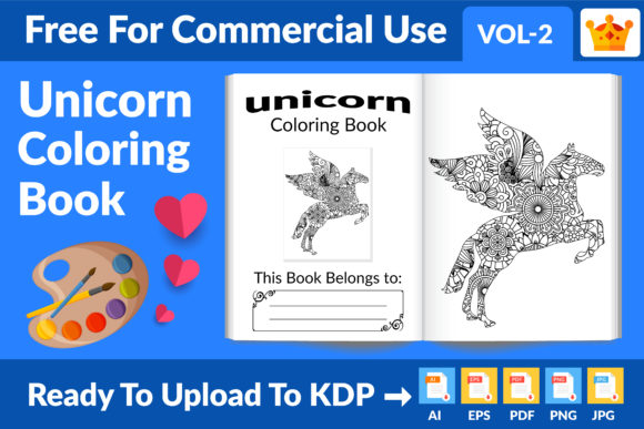 Download Unicorn Coloring Page KDP Interior - Kdp Collection