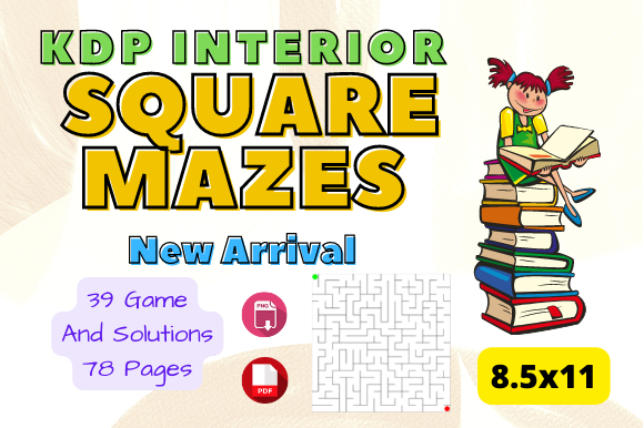 Download Square Mazes KDP Activity Interior - Kdp Collection