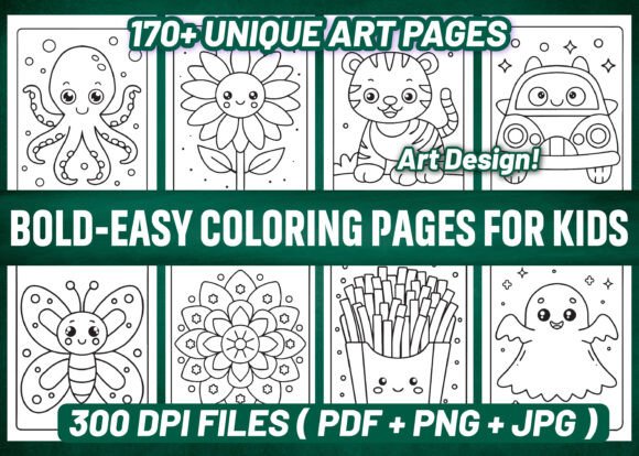 Download 170 Bold and Easy Coloring Pages - KDP - Kdp Collection