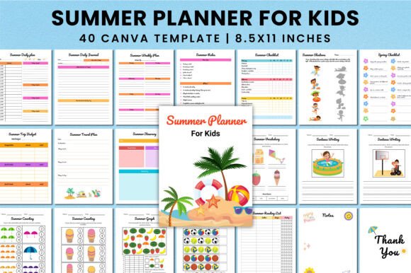 Download Summer Planner for Kids Canva KDP - Kdp Collection