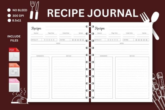 Download Blank Recipe Book Journal – KDP Interior - Kdp Collection