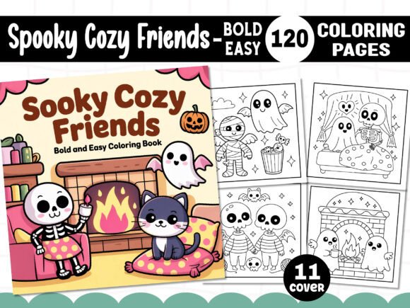 Download Spooky Cozy Friends Coloring Pages - KDP - Kdp Collection
