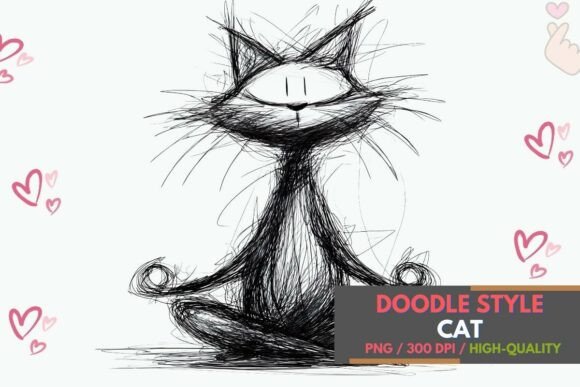 Download Abstract Meditation Figure Line Cat PNG - Meditation Collection
