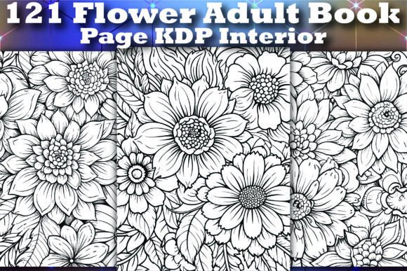 Download 121 Flower Adult Book Page KDP Interior - Kdp Collection
