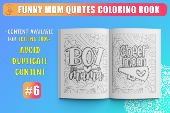 Download Funny Mom Quotes Coloring Book KDP SVG - Coloring book kdp Collection