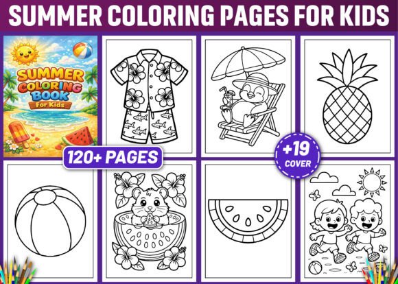 Download 120 SUMMER COLORING PAGES for KIDS-KDP - Kdp Collection