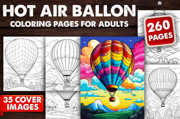 Download 260 Hot Air Balloon Coloring Pages - KDP - Kdp Collection