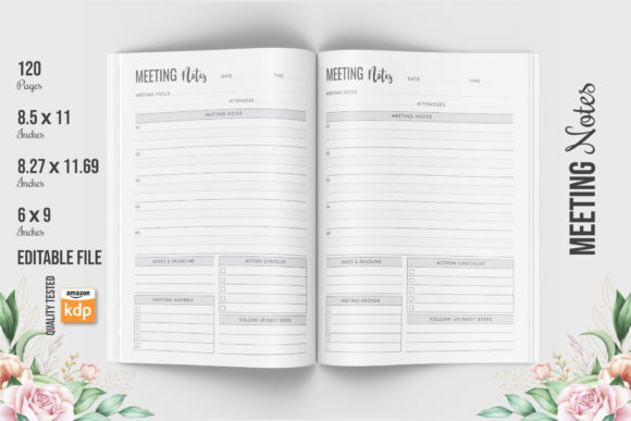 Download Meeting Notes KDP Interior - Editable - Kdp Collection
