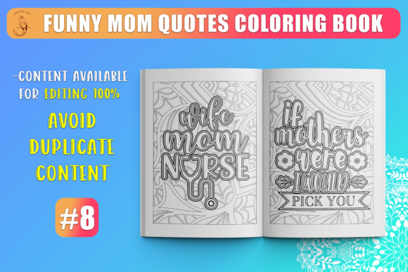 Download Funny Mom Quotes Coloring Book KDP SVG - Coloring book kdp Collection