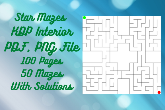 Download 50 Star Mazes for KDP Activity Interior - Kdp Collection